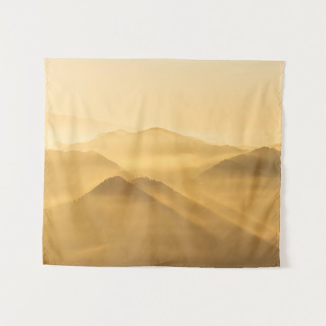 Tapete De Parede Colinas de nevoeiro da manhã (Frente (Horizontal))