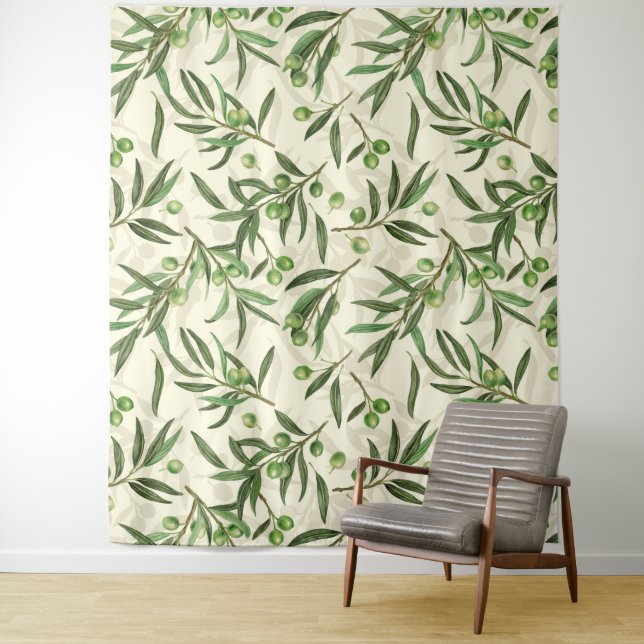 Tapete De Parede Coloração aquática dos ramos de oliveira (In Situ)