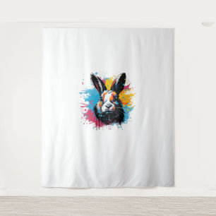 Tapete De Parede Colorida Arte Espalhada Cuta Rabbit Holandês