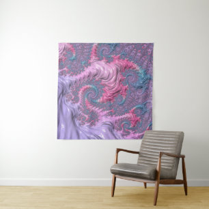 Tapete De Parede Colorida Boho Hippie Groovy Trippy Pastel Fractal