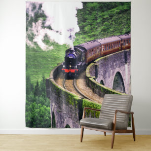 Tapete De Parede Comboio Locomotivo na Ponte