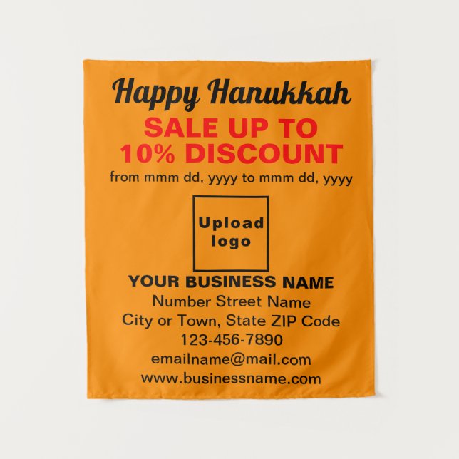 Tapete De Parede Comercialização de Hanukkah em Laranja (Frente)