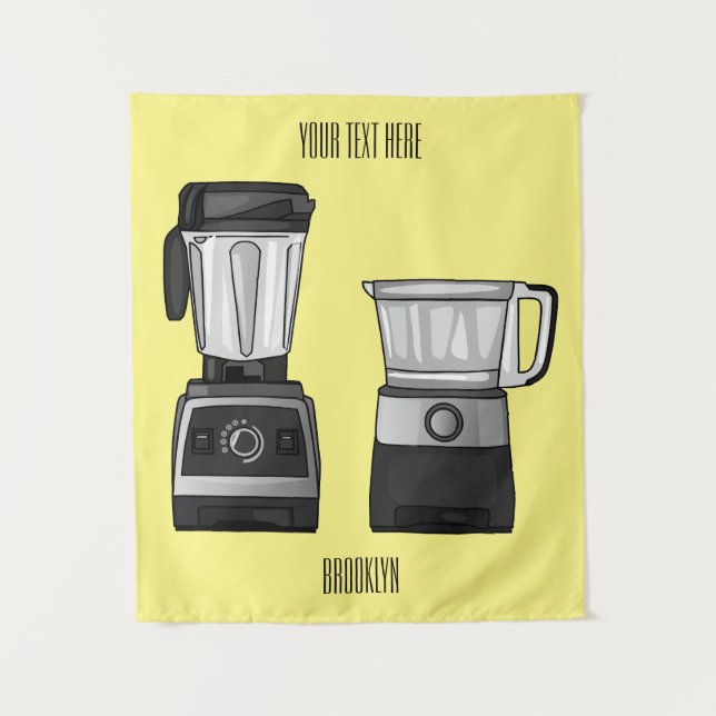 Tapete De Parede Comida e ilustração do desenho do blender (Frente)
