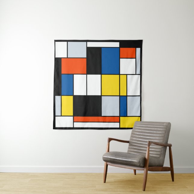 Tapete De Parede Composição Piet Mondrian A - Arte Moderna Abstrato (In Situ (Horizontal))