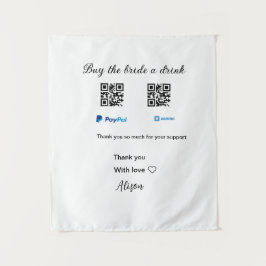 Tapete De Parede Compre uma bebida para a noiva doação QR Venmo Pay