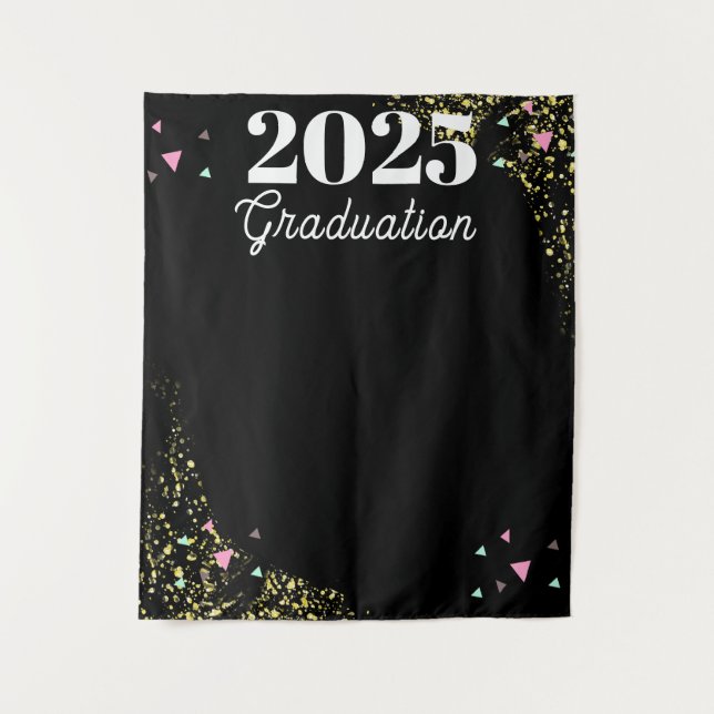 Tapete De Parede Confete Brilhante Fundo de Graduação (Frente)
