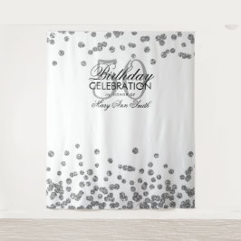 Tapete De Parede Confetti Branca de Prata de 50º Aniversário