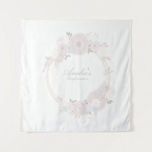 Tapete De Parede Confirmação Floral Personalizada e Bonita