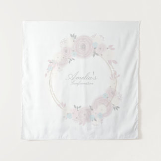 Tapete De Parede Confirmação Floral Personalizada e Bonita