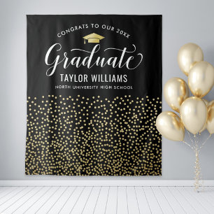 Tapete De Parede Congrats to Our Graduate Gold Confetti Party