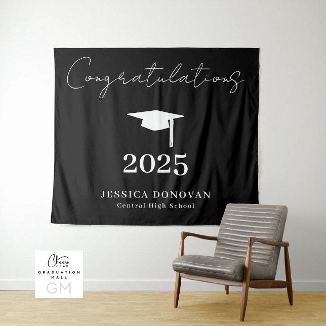 Tapete De Parede Congratulations Graduation Photo Booth (Congratulations Graduation Photo Booth Tapestry)