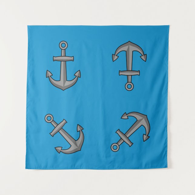 Tapete De Parede Conjunto de Âncora de Barco de Desenho Animado (Frente)
