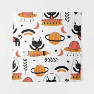 Tapete De Parede Conjunto de ilustrações bonitinhas de gatos vint