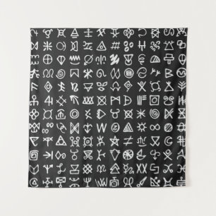 Tapete De Parede Conjunto de símbolos que executam letras. oculto 