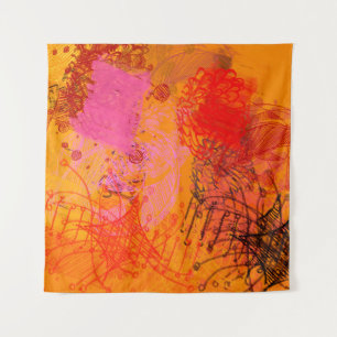 Tapete De Parede Contemporary art. Hand made art. Colorful texture.