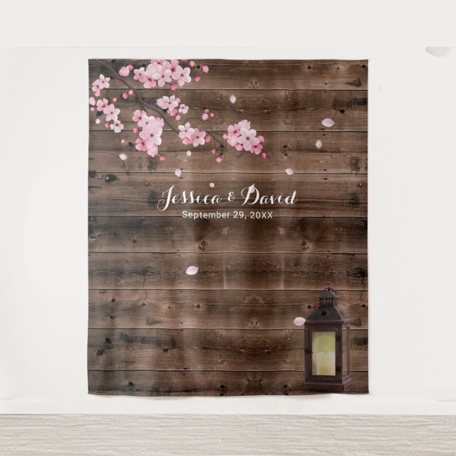 Tapete De Parede Contextos florais do casamento do rosa da lanterna (Frente)