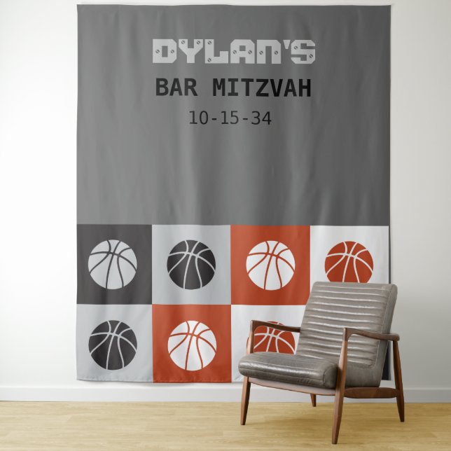 Tapete De Parede Convite para o Bar Mitzvah legal BASKETBALL (In Situ)