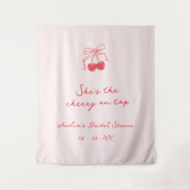 Tapete De Parede Coquette Cherry Bridal Shower Fabric Welcome