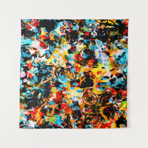 Tapete De Parede Cor azul, preta, branca, laranja. Sem falhas 