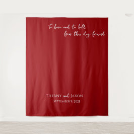 Tapete De Parede Cor de Casamento Vermelho e Branco