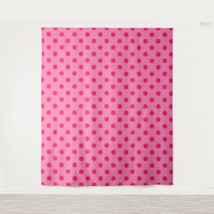 Tapete De Parede Cor-de-rosa quente no Design de padrão Bolinhas co