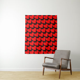 TAPETE DE PAREDE CORAÇÃO VERMELHO GRANDE NA MODA VALENTINE ROMÂNTI
