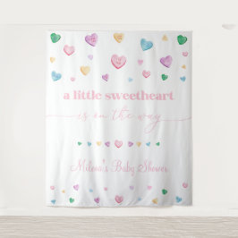 Tapete De Parede Corações de Conversa do Chá de Bebê Little Sweethe