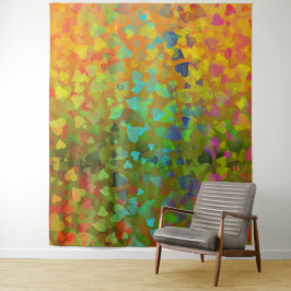 Tapete De Parede Corações em queda laranja