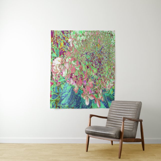 Tapete De Parede Coral Elegante e Chartreuse Limelight Hydrangea (In Situ)