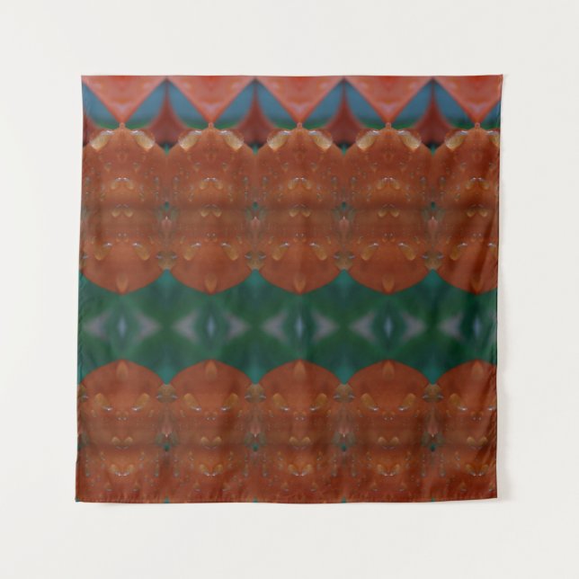 Tapete De Parede Coral & Green Ikat (Frente)