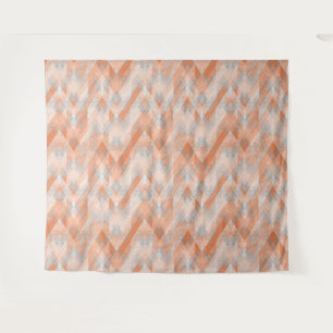 Tapete De Parede Coral, laranja, bege, ziguezague texturizado por c