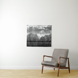 Tapete De Parede Cordilheira grande de Teton em preto e branco