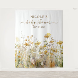 Tapete De Parede Cores d'água Flores Selvagens Queda Fundo do Chá d