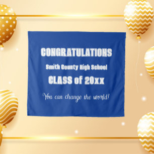 Tapete De Parede Cores Escolares Azul Real e Branco Graduação