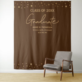 Tapete De Parede Cores escolares marrom dourado de Graduação Modern