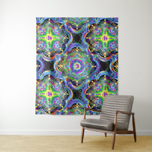 Tapete De Parede Cores Psicodélicas Universas de Mandala