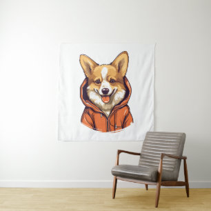 Tapete De Parede Corgi Engraçado Vestindo Moletom