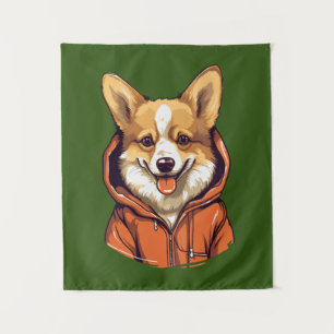 Tapete De Parede Corgi Engraçado Vestindo Moletom