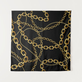 Tapete De Parede Corrente ouro sem costura, padrão elegante.