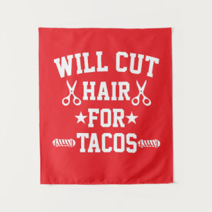 Tapete De Parede Cortará Cabelo Por Tacos Barbeiro Divertido