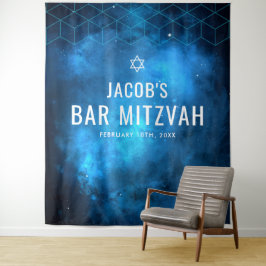 Tapete De Parede Cortina de Bar Mitzvah Galáxia Espaço Azul
