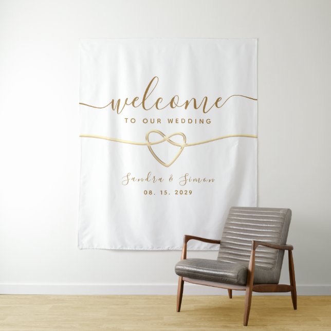 Tapete De Parede Cortina de Boas-Vindas de Casamento Simples (In Situ)