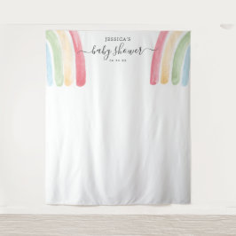 Tapete De Parede Cortina de Fundo Boho Arco-Íris para Chá de Bebê C