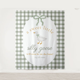 Tapete De Parede Cortina de Fundo Xadrez Verde Bebê Silly Goose Bab