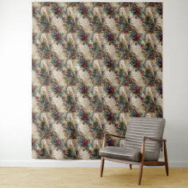 Tapete De Parede Coruja Floral Enfeitiçante