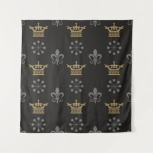 Tapete De Parede Corvos de ouro no Papel de parede preto, padrão se