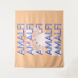 Tapete De Parede Costa Amalfi, Itália, Viagem Art, Preppy, Orange