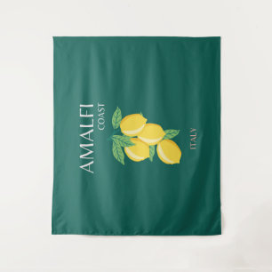 Tapete De Parede Costa Amalfi, Itália, Viagem Art, Retro, Verde