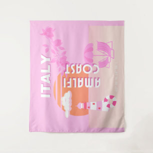 Tapete De Parede Costa Amalfi, Viagem Art, Pré-ppy Viagem, rosa