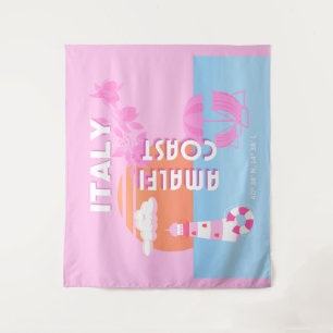 Tapete De Parede Costa Amalfitana Viagem Arte, Preppy Viagem, Rosa